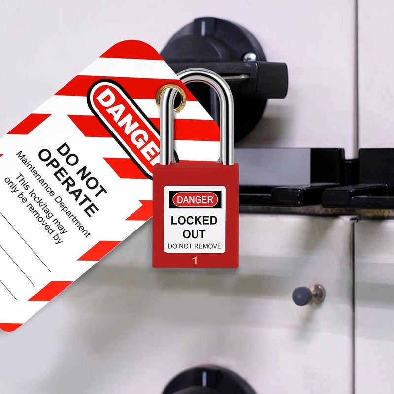 Xeoca Lockout Tagout Kit Electrical Loto Group Lockout Hasps, Lockout Tags, Safety Padlocks with Number, Nylon Ties with Pocket Bag - Image 3